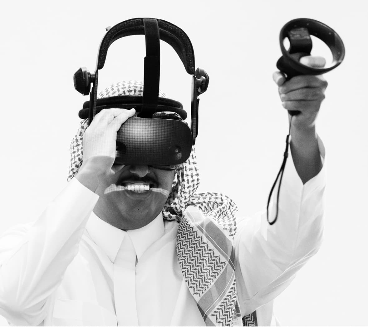 Guy wearing a vr headset